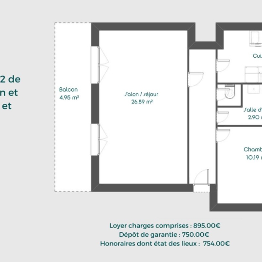  Annonces ALBIGNY : Appartement | CALUIRE-ET-CUIRE (69300) | 58 m2 | 895 € 