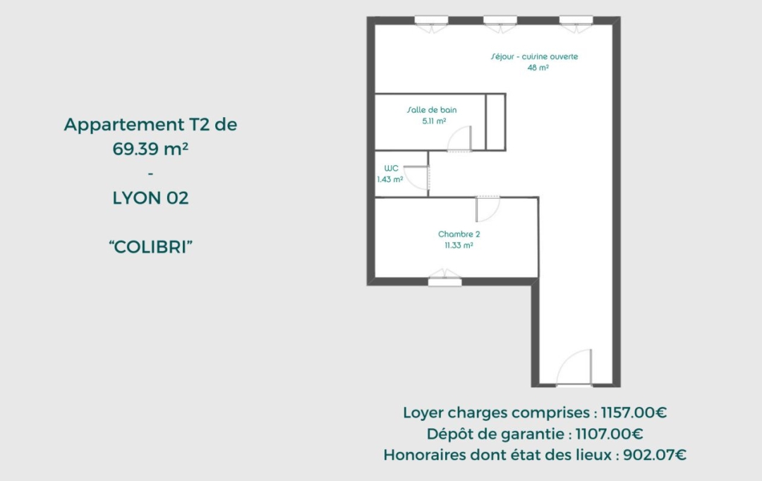 Annonces ALBIGNY : Appartement | LYON (69002) | 69 m2 | 1 157 € 