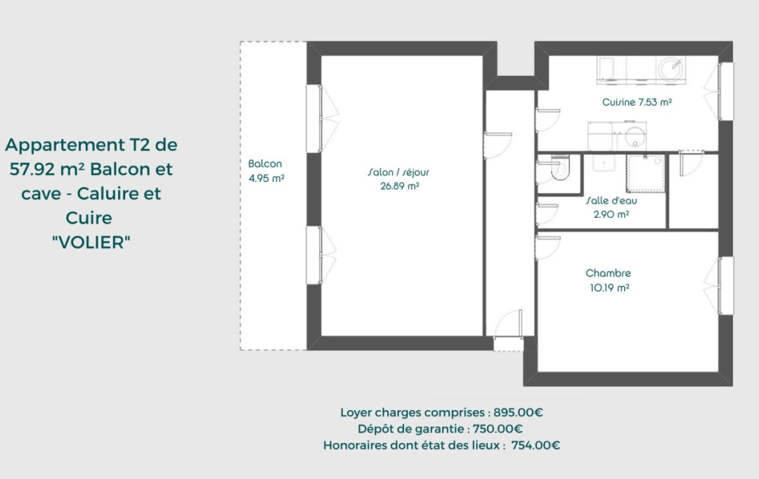 Annonces ALBIGNY : Appartement | CALUIRE-ET-CUIRE (69300) | 58 m2 | 895 € 